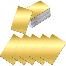 MaehSab 100 tarjetas de visita de aluminio dorado, tarjetas de nombre de metal, 3.4 x 2.1 pulgadas