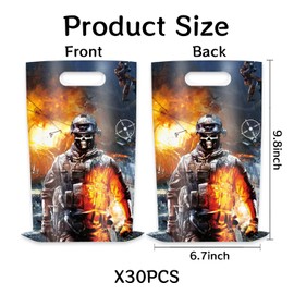 30Pcs Call Duty Party Gift Bags Gooddie Bags napkin plates Birthday Decoration Gift Bags Game Call Birthday Party Decorations