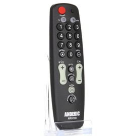 [2-Pack] Anderic Hospitality Universal TV Remote Control - 1-Device - TV Only - Great for Seniors/Hospitality/Hotels/Motels/Resorts - Jumbo Keys RRH100 (1-Pack)