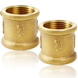 Brass Sleeve, 3/4 Inch Female Thread/IG, G3/4 Inch (Diameter 24 mm), 3/4 Inch Female Thread Sleeve Brass, DN20 Brass Connector Adapter, Double Sleeve Connection Nipple G3/4 Inch IG/IG for Pipe