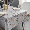 Vinyl Tablecloth with Flannel Backing Rectangle Waterproof Oil-Proof Plastic Table