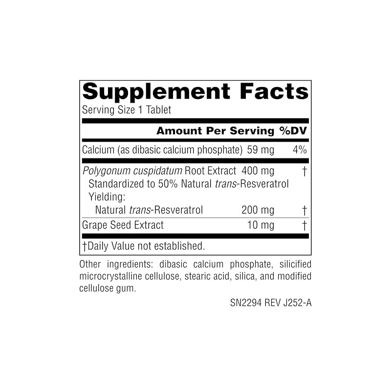 Source Naturals Resveratrol 200 for Healthy Aging*, 200 mg -