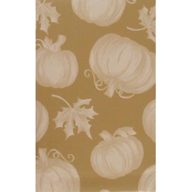 Erlene Home Fashions Print of Autumn Leaves and Pumpkins on Assorted Colors Vinyl Flannel Back Tablecloth (Gold, 52" x 52" Square)