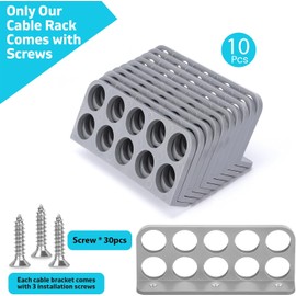 10Pack Cable Chase-Wire Bracket,Cable Support Wire Bracket Holder for NMB Electrical Cord Organized Management,Electrical Wire Dispenser with Screws,Labor Time Saving,1" with 10-Hole Design