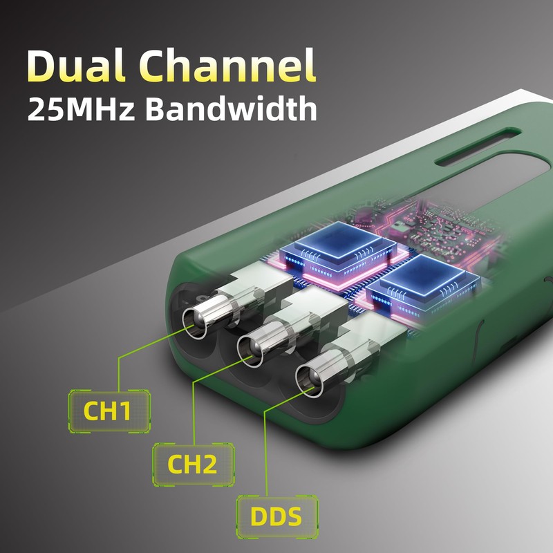 BSIDE 3-in-1 Handheld Oscilloscope Multimeter, Dual Channels 25MHz Bandwidth 3.98"