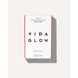Vida Glow 天然マリンコラーゲン | 輝く肌を促進 | 細いラインを滑らかに | クランベリー&ライムフレーバー | 30 x 3g