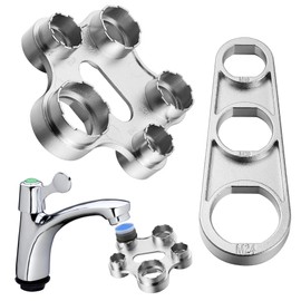 Amentalove Pack of 2 Aerator Service Key, Universal Aerator Tap Strainer Aerator Key Tool, Aerator Mounting Key for M16 / M18 / M20 / M22 / M24 / M28, Silver