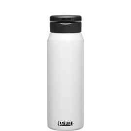 CamelBak Fit Cap - Botella de agua aislada al aspiradora de acero inoxidable, 32 onzas, color blanco