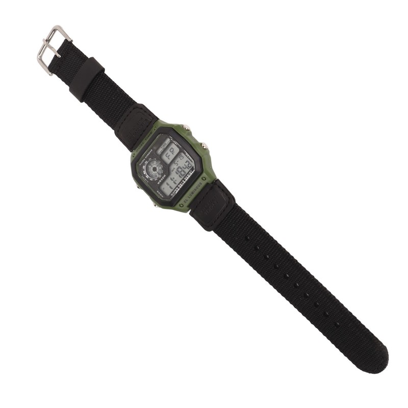 Digital Sport Watch Canvas Strap Luminous Waterproof Retro Sport Watch