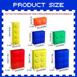 Zhanmai 14 Pcs Paper Building Blocks Boxes in 4 Size Mystery Party Stacking Props Brick Treat Gift Case for Birthday Game Favors Decorations Boys Girls
