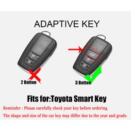 HIBEYO Key Fob Cover for Toyota Camry XLE XSE LE Corolla Avalon Limited RAV4 CHR C-HR Prado Prius Prime Key Chains Holder Key Case Cover Accessories 3 Buttons-Purple