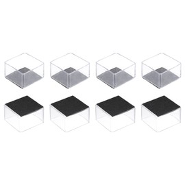 sourcing map Chair Leg Floor Protectors, 8Pcs Square PVC & Felt Chair Leg Cover Caps for Hardwood Floors (Clear White, 50x50mm/ 1.97"x1.97")