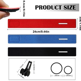 Plastic Fishing Rod Hook Holder, Bait Hook Holder, Elastic Straps for Fishing Rods, Pack of 10 Rod Holder, 4 Pieces Fishing Rod Belt, Fishing Hook Keeper, for Placing and Securing Fishing Hooks