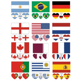 10 Sheets Argentina Flag 2022 World Cup Temporary Face Tattoos Stickers，40 Pcs Football National Flag Removable Fake Tattoos, For Men Kids Women (Argentina)