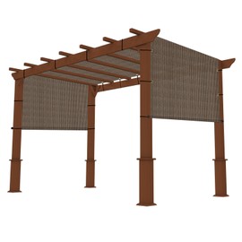 INFRANGE 7' x 6' Universal Pergola Shade Cover Replacement Canopy with Grommets Weighted Rods Permeable for Outdoor Patio Porch Backyard Gazebo Brown