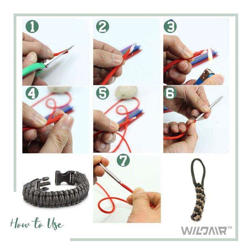 WILDAIR Marlin Spike with 6 Lacing Needles/Fids for Paracord or