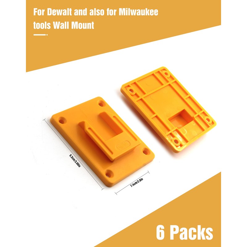 6 Packs Tool Holder for Dewalt 20V 12V 60V Cordless