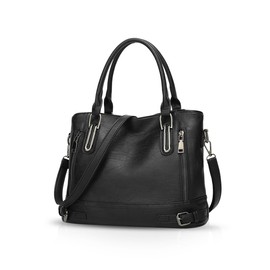 NICOLE & DORIS Women Handbags Top Handle Bags PU Leather Shoulder Bag Large Capacity Crossbody Bag Ladies Shopper Elegant Tote Bags Black
