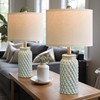 USumkky 20.5 inches Modern Ceramic Green Bedside Lamp Set of