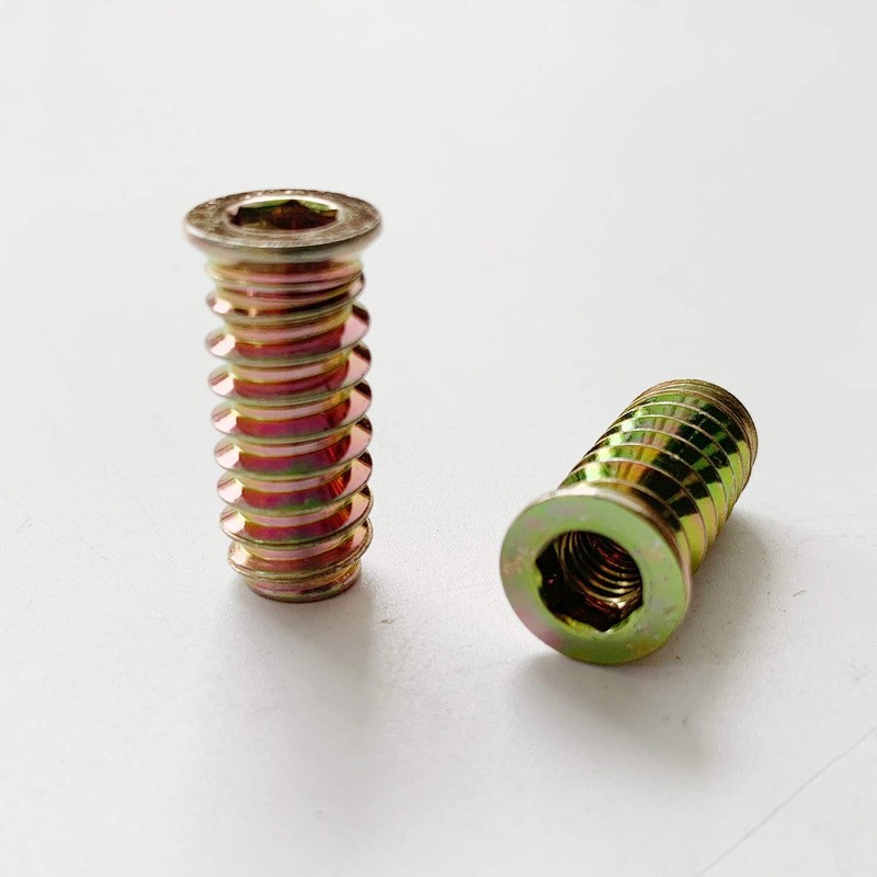 LIKERAINY Pack of 100 Threaded Bushing Screws with Cover Edge