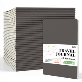 feela 36 Pack Soft Cover Journal Bulk, Lined Blank Travel Journal for Women Men Writing, Notebooks College Ruled for Work, Note Taking Notebook School Business Supplies, 8.2” x 5.5”, A5, Gray