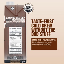 Wandering Bear Espresso Roast Organic Cold Brew Coffee - Extra Strong Bold, Smooth, No Sugar Added, Shelf-Stable, Ready to Drink & Vegan, 100% Organic Iced Cold Brewed Coffee Drink - 32 fl oz, 3 pack