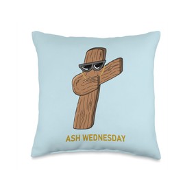 Ash Wednesday Lent Dabbing Cross Catholic Religious Throw Pillow
