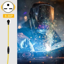 Mootycapa 6-50P to 6-20/15R or 5-20/15R Welder EV Adapter Cord Compatible with NEMA 50 Amp 3 Prong 240V to 20/15 Amp 3 Prong 240V 6-20/15R or 5-20/15R T Blade for Welder EV Charger, 12 AWG, 1FT