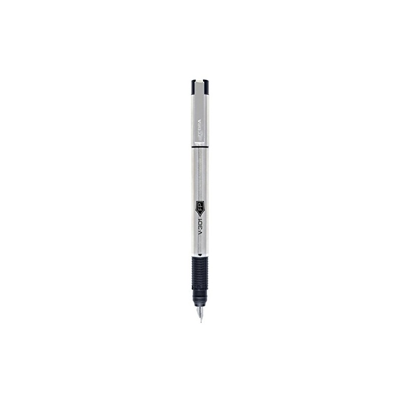 Zebra Pen V-301 Fountain Pen, Stainless-Steel Barrel, Fine Point, 0.7mm,
