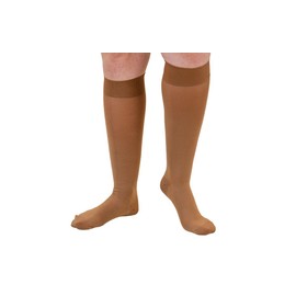 Lymphedivas Mocha Medical Graduated Compression Sock Pair 30-40mmHg (Long Closed-Toe 30-40 mmHg Large)