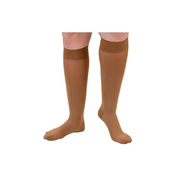 Lymphedivas Mocha Medical Graduated Compression Sock Pair 30-40mmHg (Long Closed-Toe