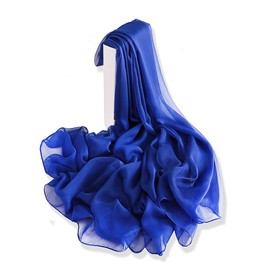 YFZYT Plain Colour Fashionable Women's Scarf for Spring & Summer, Women's Scarf Stole Neckerchief Scarf Made of Chiffon for Spring Summer All Year Round, royal