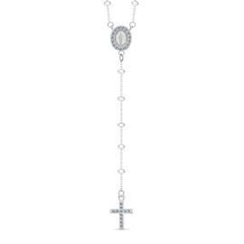 Dada Gioielli - Rosary Necklace for Men and Women with Cross and Miraculous Medal in 925 Silver - Christian Jewellery with Hypoallergenic Stainless Steel Chain, Stainless Steel Sterling Silver