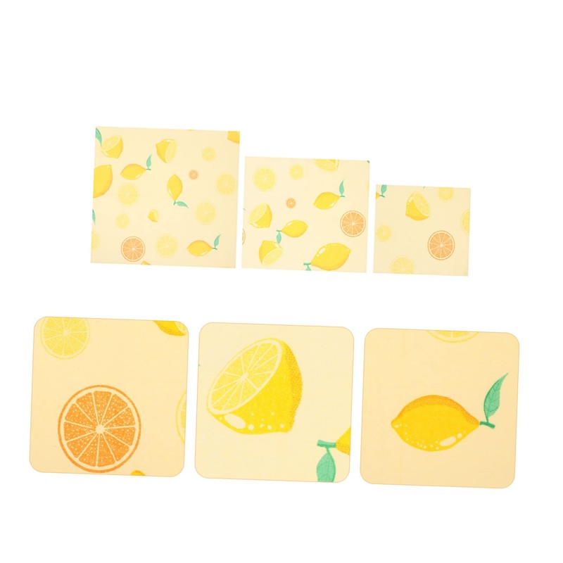 Baluue 3pcs Reusable Beeswax Wraps for Food Storage Organic Biodegradable