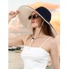 Women Cotton Fishing Bucket Hat Reversible Ultra Wide Brim Sun