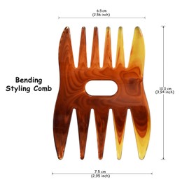Texture Comb-Men Hair Wide Tooth Comb Bending Styling Combs Women Men Oil Head Combs Salon and Barber Brushes for Styling Wavy, Curly and Thick Hair