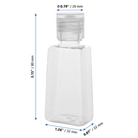 MANCHAP 100 Pack 1oz/ 30ml Plastic Empty Squeeze Bottles, Clear Travel Refillable Squeeze Bottles with Flip Cap for Lotions, Creams, Toiletries