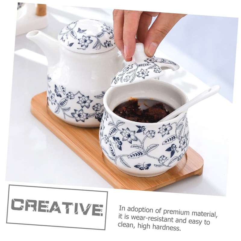 Ipetboom 1 Set Ceramic Salt Jar Kitchen Spice Container with