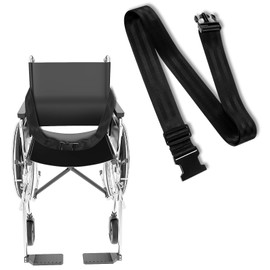 Wheelchair Safety Strap Seat Rope, Adjustable 86" Length/ 1.5" Wide, Anti-Fall Extra Long Size Universal Harness with Buckle, Wheel Chair Accessories Adults, Anti Sliding Belt Restraints Straps(Black)