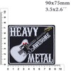 HEAVY AWESOME Metal Patch Cowl Iron-On Patch with Embroidery -