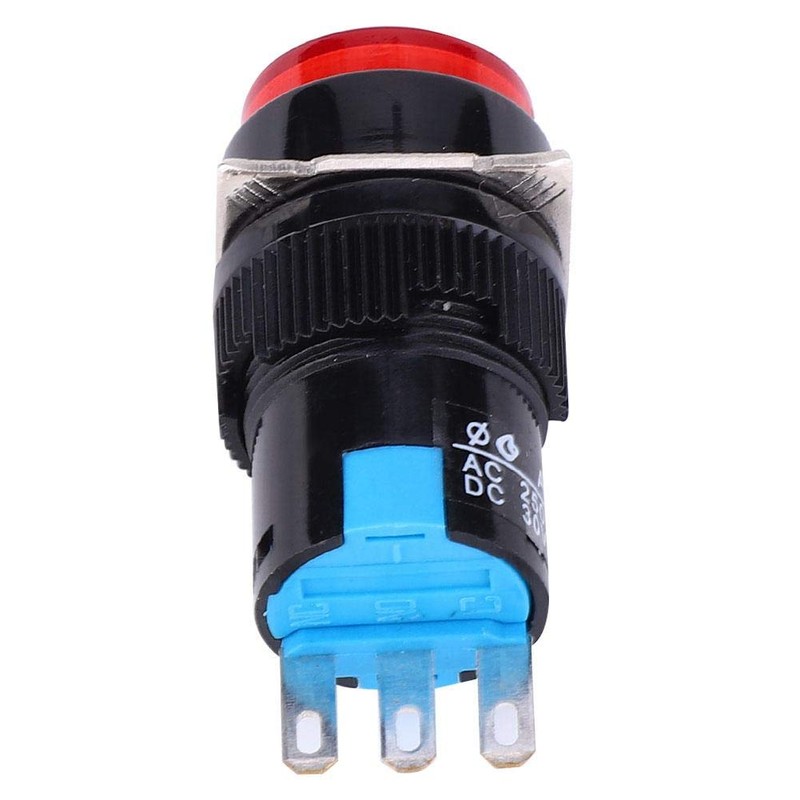 5PCS Round Button Switch, Momentary Push Button Switch LA16-11/AB6-M AC