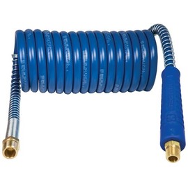 Tectran Proflex-SP™ Air Brake Hose Assembly Coil Set | 1/2” NPT Fittings | Premium Flexible Grips | Winter Cold Rated (Red & Blue Set, 15' Length x 12" Tractor Lead)