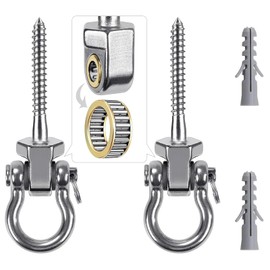 Set of 4 swing suspension, swing attachment with plastic expansion tube, load capacity up to 250 kg, heavy duty hooks for concrete, wooden sets, playground, hammock, punch bag holder