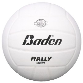 Baden Rally Composite Indoor Practice Volleyball | Official Size 5 | Durable Design for All Ages | White