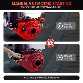 Electric Starter Motor Kit for Honda GX160 5.5HP & GX200 6.5HP, 12V Key Start Conversion Kit with Flywheel, Switch Box & Charging Coil