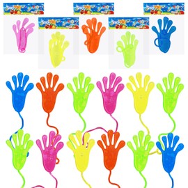 Bomtop Pack of 36 Children's Sticky Hands Colourful Clapping Hands for Party Bags Children's Birthday Party Small Gift for Boys Girls (Colour Random)