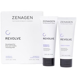 Zenagen ZENAGEN Revolve Women's Travel Kit | Shampoo + Conditioner for Fine & Visibly Thin Hair, Promotes Thicker Fuller Hair, Plant-Based Formula, Color-Safe, Vegan