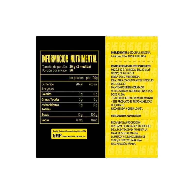 Aminoácidos Bcaas Hiper Sport Hs 1kg Varios Sabores