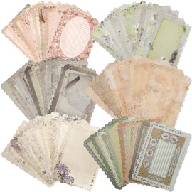 Qililandiy 60 Sheets Retro Craft Paper Letter Paper Scrapbooking Paper Decorative Paper for Crafts DIY Origami Decoration Invitation Cards