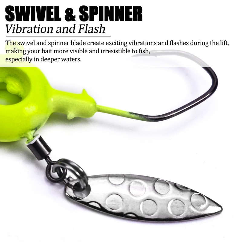 VMSIXVM Crappie Jigs with Spinner, 15 Pcs Scent Holder Underspin